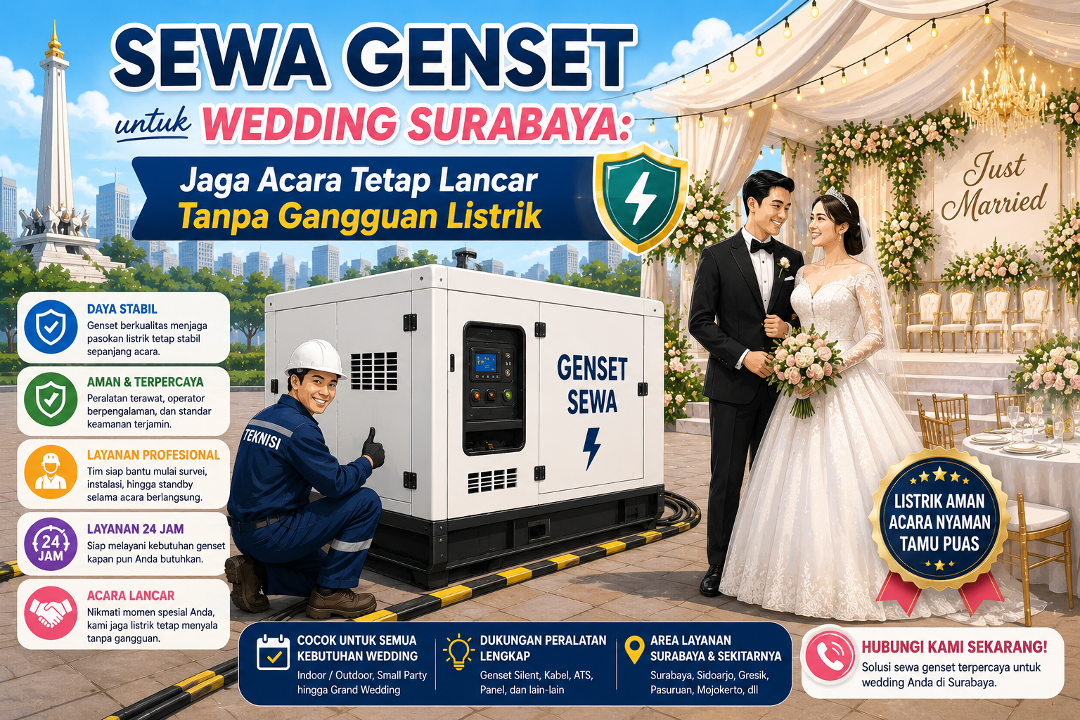 Sewa Genset untuk-wedding surabaya