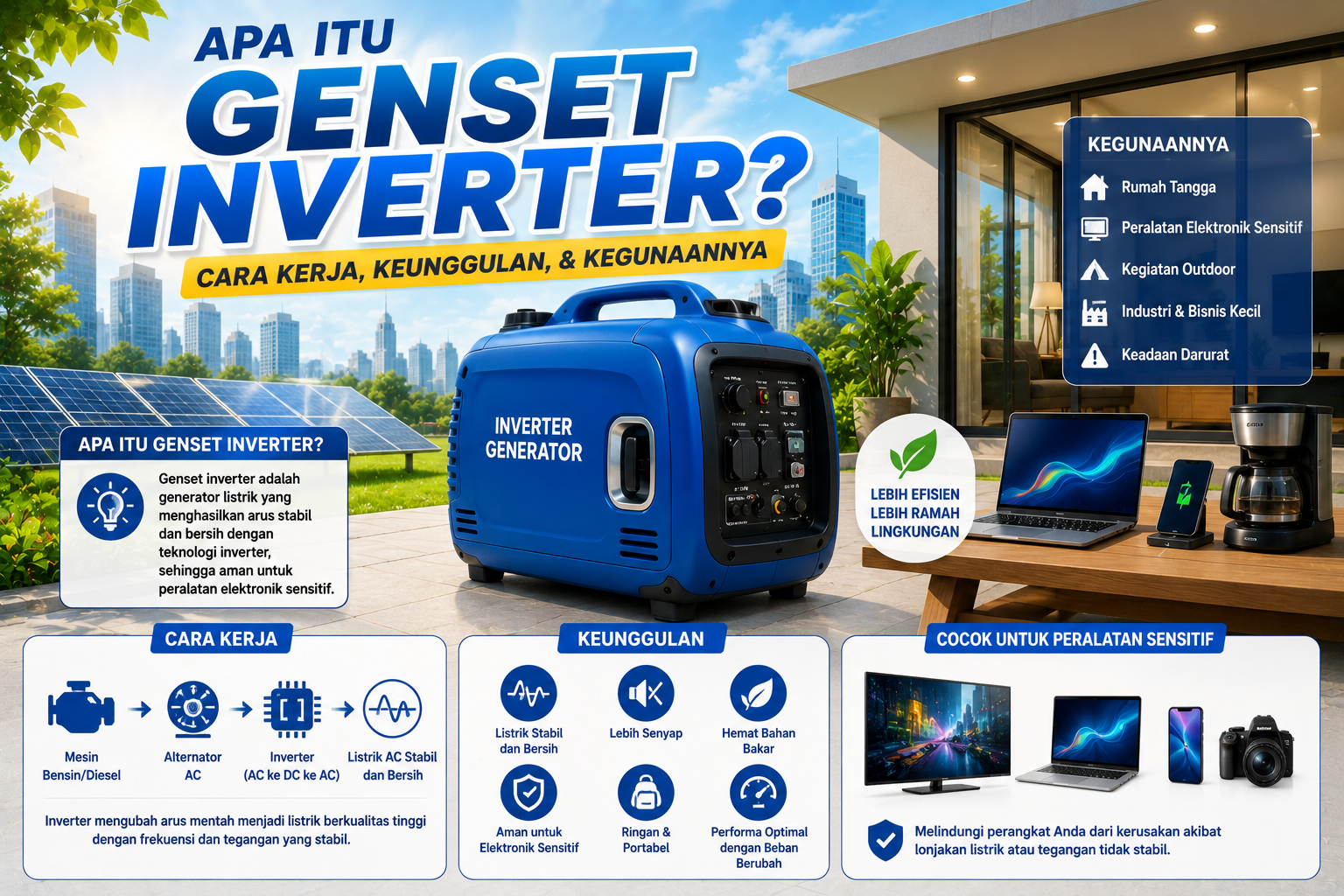 Apa Itu Genset Inverter ? Cara Kerja, Keunggulan dan Kegunaannya